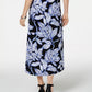 JM Collection Women's Printed Faux-Wrap Maxi Skirt Black Size Large