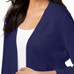 JM Collection Women's Open Front Crochet Trim Cardigan Blue Size XX-Large