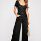 Levi's Women's Classic Cropped Wide Leg Jeans Black Size 4