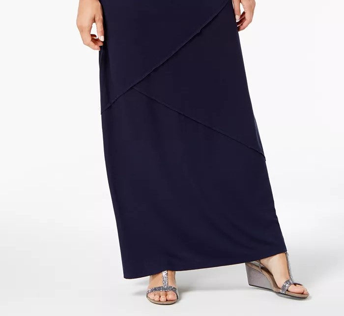 Style & Co Women's Comfort-Waist Maxi-Skirt  Navy Size X-Small