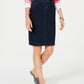 Charter Club Women's Denim Tummy Control Skirt  Blue Size 18