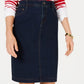 Charter Club Women's Denim Tummy Control Skirt  Blue Size 18