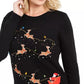Karen Scott Women's Embroidered Reindeer Sweater Black Size Large