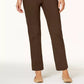 Alfred Women's Dunner Classics Allure Pull-On Slim-Leg Pants Brown Size 16