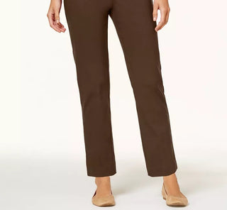 Alfred Women's Dunner Classics Allure Pull-On Slim-Leg Pants Brown Size 16