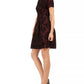 Vince Camuto Women's Burnout Lace Fit & Flare Dress Black Size 14