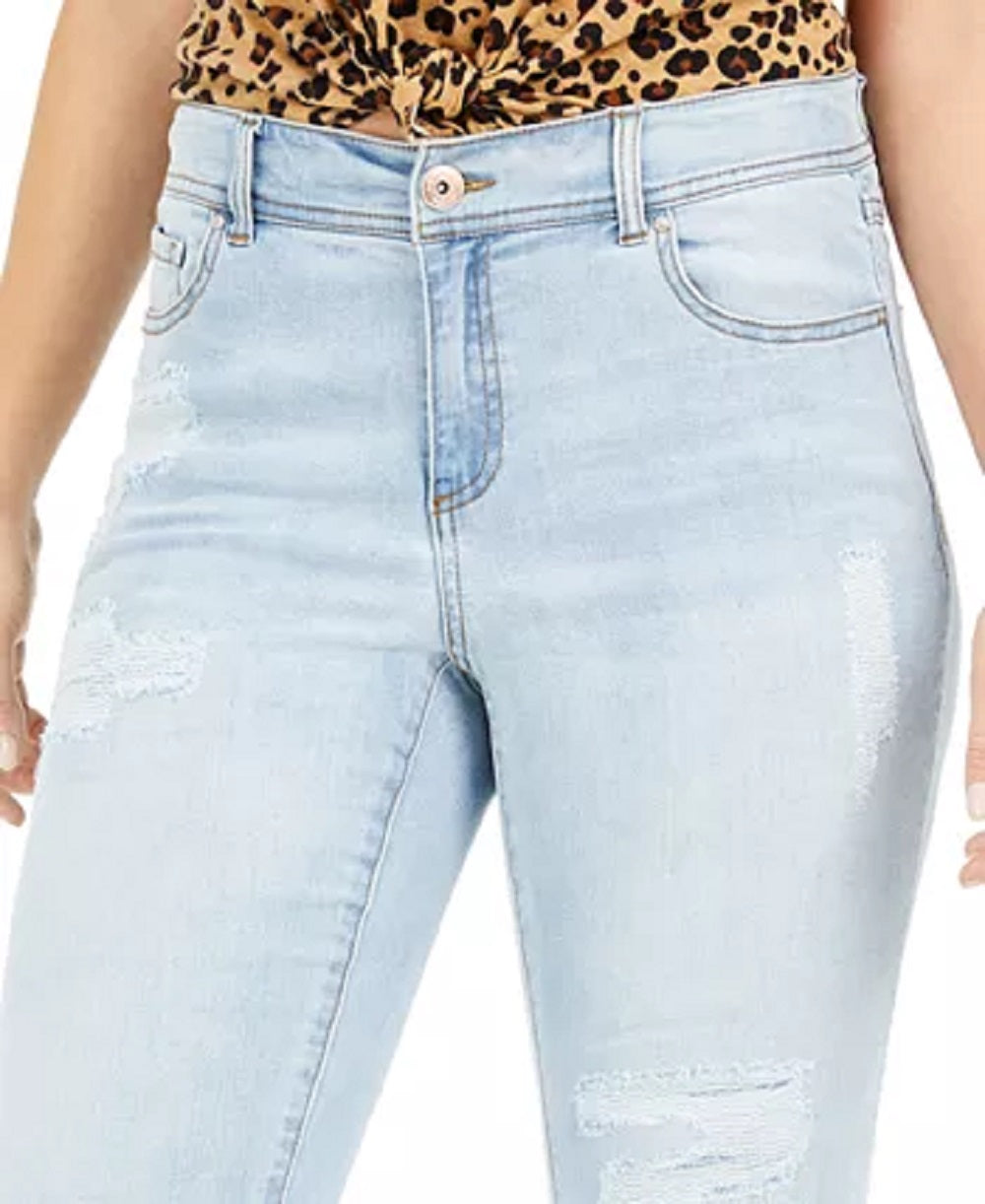 INC International Concepts Women's Curvy Rip & Repair Skinny Jeans Blue Size 6
