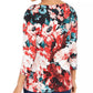Charter Club Women's Floral-Print Boat-Neck Top Red Size Medium