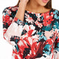 Charter Club Women's Floral-Print Boat-Neck Top Red Size Medium
