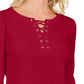 Karen Scott Women's Lace-Up French Terry Sweatshirt  Red Size Medium