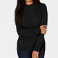 Karen Scott Women's Petite Cable Knit Crewneck Sweater Black Size Petite Small