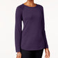 Karen Scott Women's Petite Cotton Sweater Purple Size Small