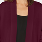 Karen Scott  Women's Open Front Cardigan Dark Red Size Petite Small
