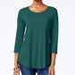 JM Collection Women's Scoop-Neck Top Regular & Petite Sizes Green Size Small