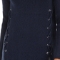 Style & Co Women's Mock Neck Lace Up Ribbed Knit Sweater Blue Size Large