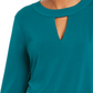 Charter Club Women's Bell Sleeve Keyhole Top Green Size X-Small
