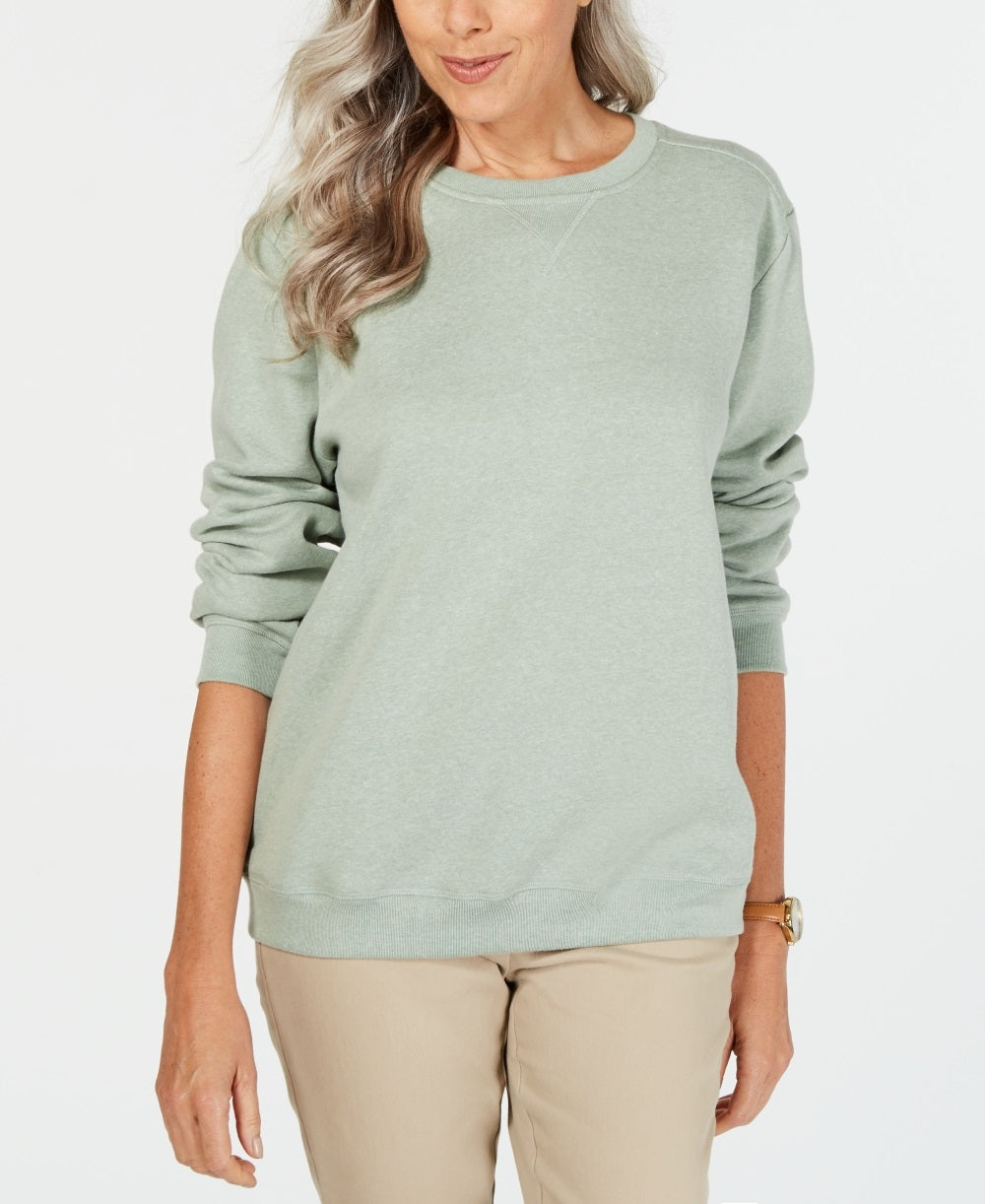 Karen Scott Women's Sport Long Sleeve Crewneck Sweatshirt Green Size X-Large