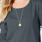 Style & Co Women's Long-Sleeve Crewneck Top  Charcoal Size Small