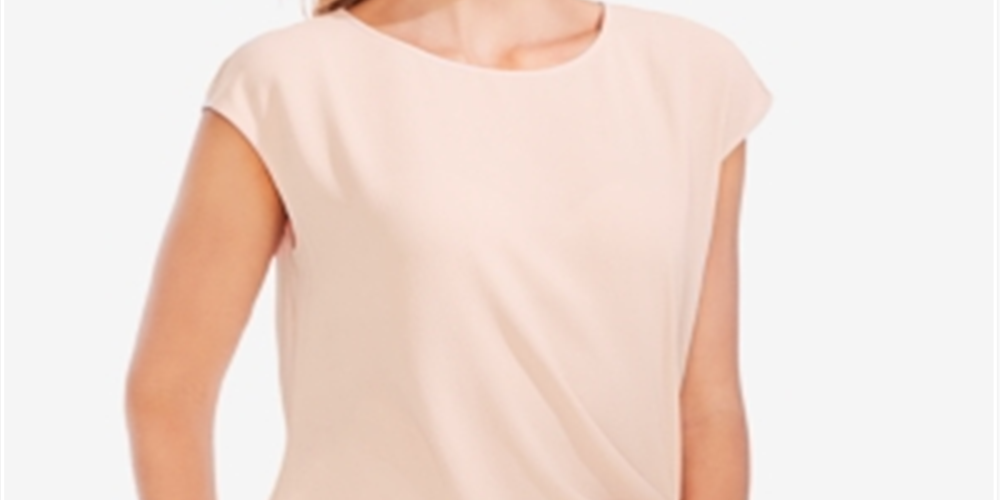 Vince Camuto Women's Crepe Side Tie Blouse Peach Size 2XL