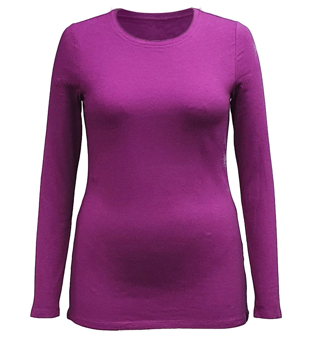 Style & Co Women's Long Sleeve Top Purple Size Large