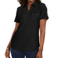Karen Scott Women's Cotton Polo Shirt Black Size Small