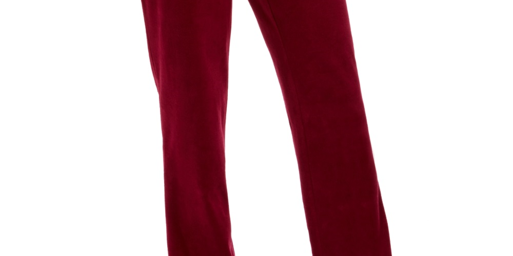 Karen Scott Women's Sport Velour Pants Wine Size Small