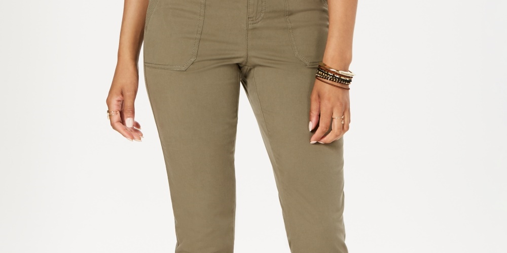Style & Co Women's Utility Pocket Capri Pants Green Size 2P