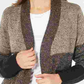 Karen Scott Women's Colorblocked Open Front Cardigan Brown Size Large