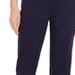 Charter Club Women's Button Cuff Tummy Control Capri Pants Blue Size 8
