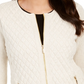 Charter Club Women's Quilted Sweater Jacket Beige Size XX-Large
