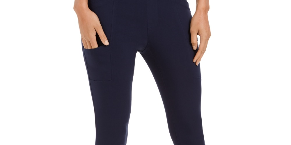 Style & Co Women's Cropped Utility Pants Blue Size 16