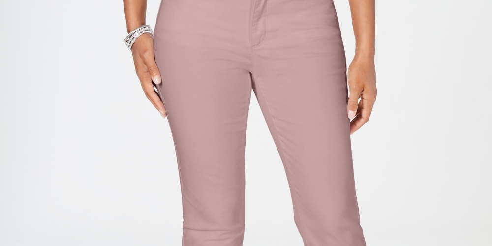 Charter Club Women's Petite Lexington Straight Leg Jeans Pink Size 4 Petite