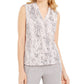 Calvin Klein Women's Snakeskin Print Sleeveless Top Pink Size Small