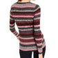 INC International Concepts Women's Petite Striped Metallic Sweater Pink Size PL