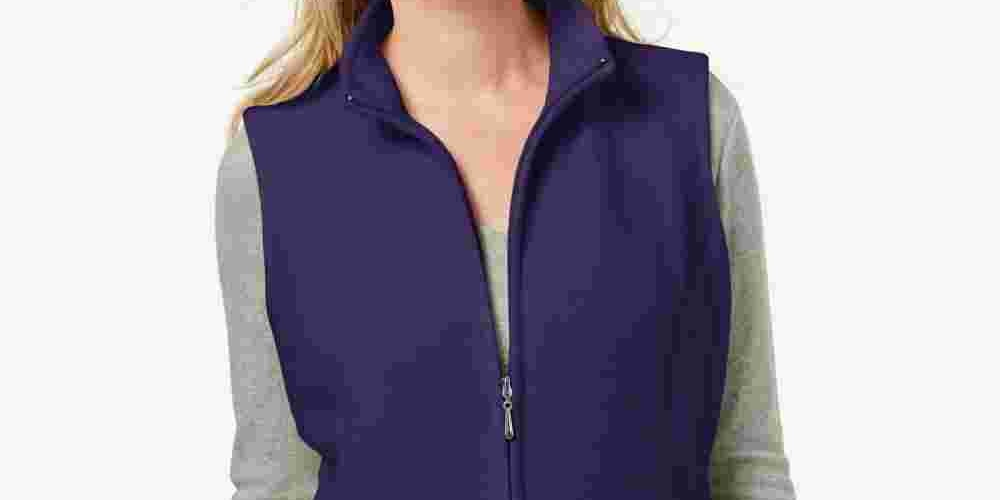 Karen Scott Women's Fleece Zip Front Vest Purple Size PS