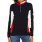 Tommy Hilfiger Women's Cotton Mock-Neck Flag Sweater Blue Size X-Small