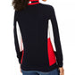 Tommy Hilfiger Women's Cotton Mock-Neck Flag Sweater Blue Size X-Small