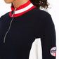 Tommy Hilfiger Women's Cotton Mock-Neck Flag Sweater Blue Size X-Small