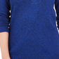 Karen Scott Women's Petite Hardware-Trim Cotton Henley Sweater Blue Size PL