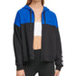 DKNY Women's Sport Colorblocked Flip Logo Zip Hoodie Blue Size XL