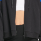 DKNY Women's Sport Colorblocked Flip Logo Zip Hoodie Blue Size XL