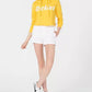 Dickies Women's Cropped Logo-Graphic Hoodie Yellow Size Medium