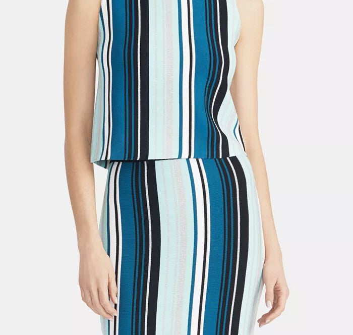 Rachel Roy Women's Striped Sweater Bright Blue Size X-Large