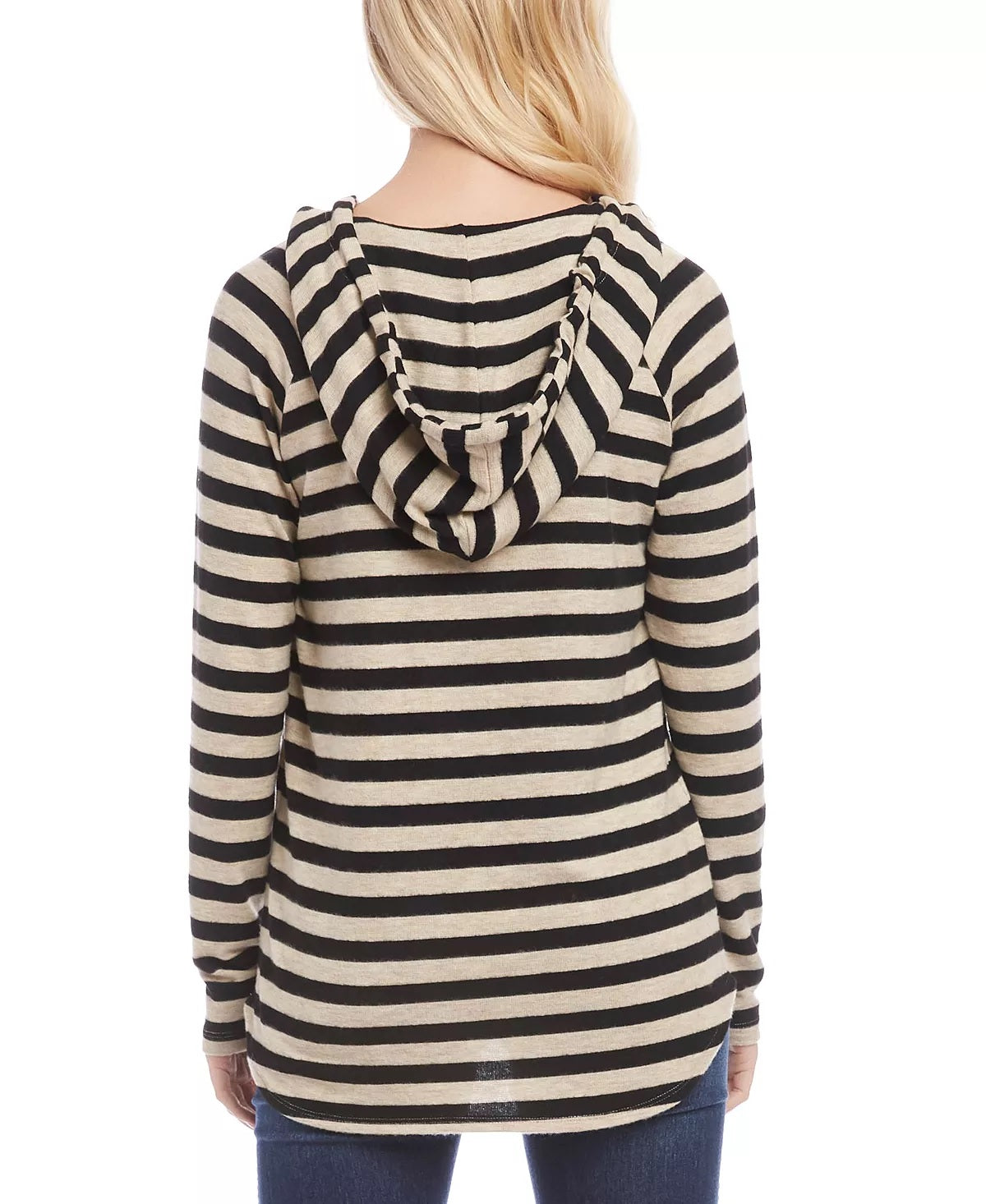 Karen Kane Women's Brushed Stripe Hoodie Black Size X-Small