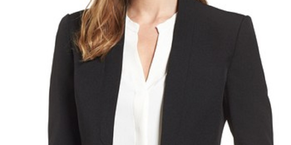 Anne Klein Women's Open Front Jacket Black Size 8