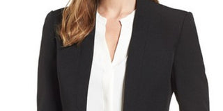 Anne Klein Women's Open Front Jacket Black Size 8