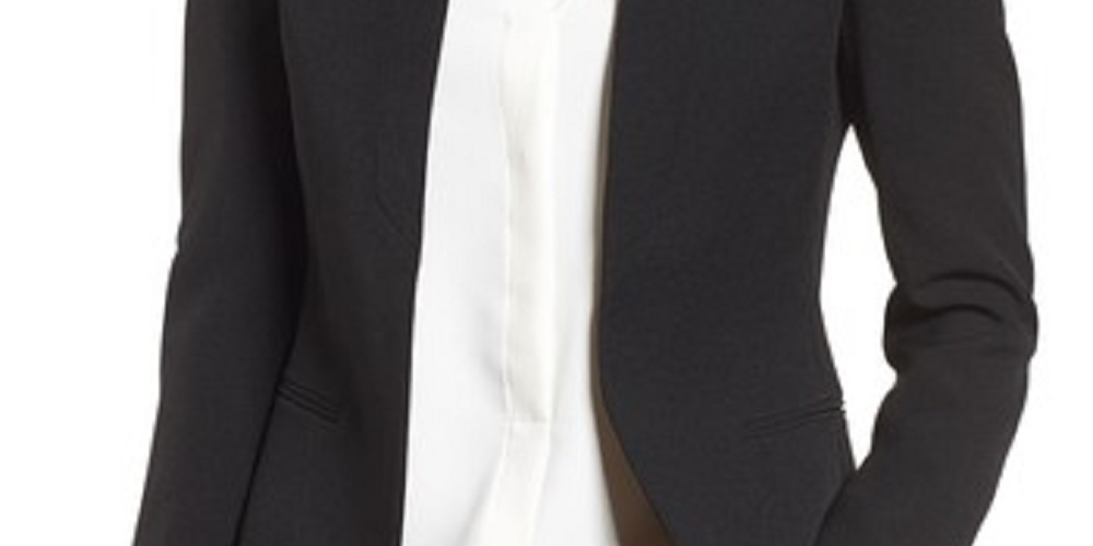 Anne Klein Women's Open Front Jacket Black Size 8