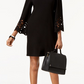 Alfani Women's V Neck Lasercut a Line Dress Black Size 6