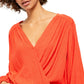 Free People Women's Check On It Faux Wrap Top Red Size Large