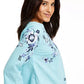 Charter Club Women's Floral-Embroidery Linen-Blend Top Navy Size X-Small